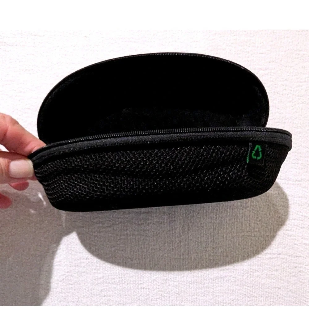 Native Eyewear Hard Shell Sunglasses Case Black Mesh Zip Travel Eyeglasses